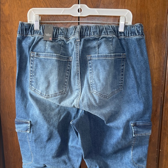 Torrid 1X Reg Blue Boyfriend Jeans with Drawstring NWT - Picture 4 of 5